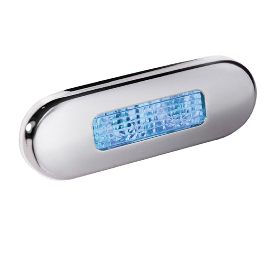 Hella Marine Surface Mount Oblong LED Boat Courtesy Lamp - Blue LED - SS Bezel