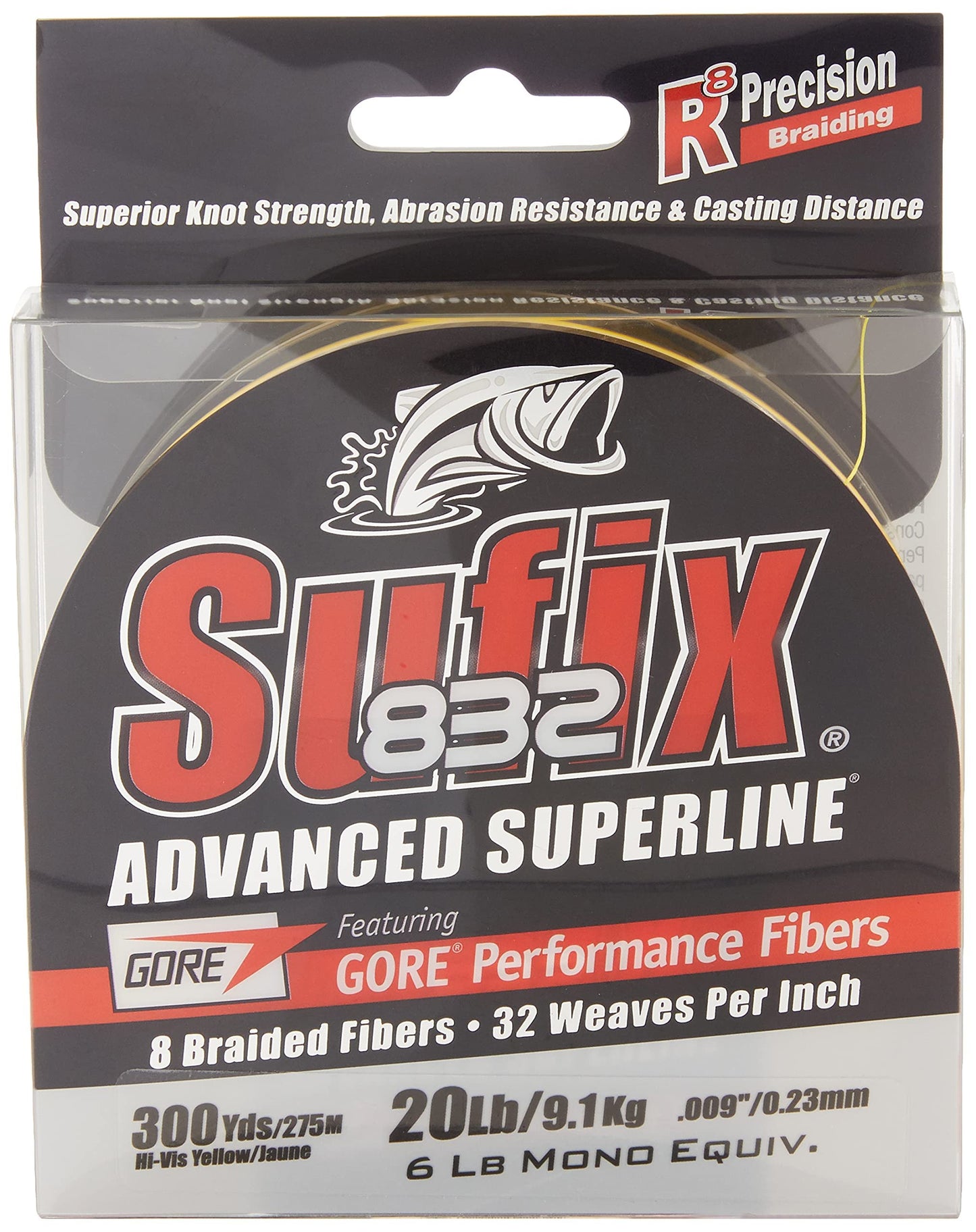 Sufix 832® Advanced Superline® Braid - 20lb - Hi-Vis Yellow - 300 yds