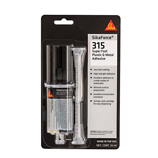 Sika 613773 Sikaforce&reg; 315 Super Fast Plastic &amp; Metal Adhesive - Black - 3oz Tube