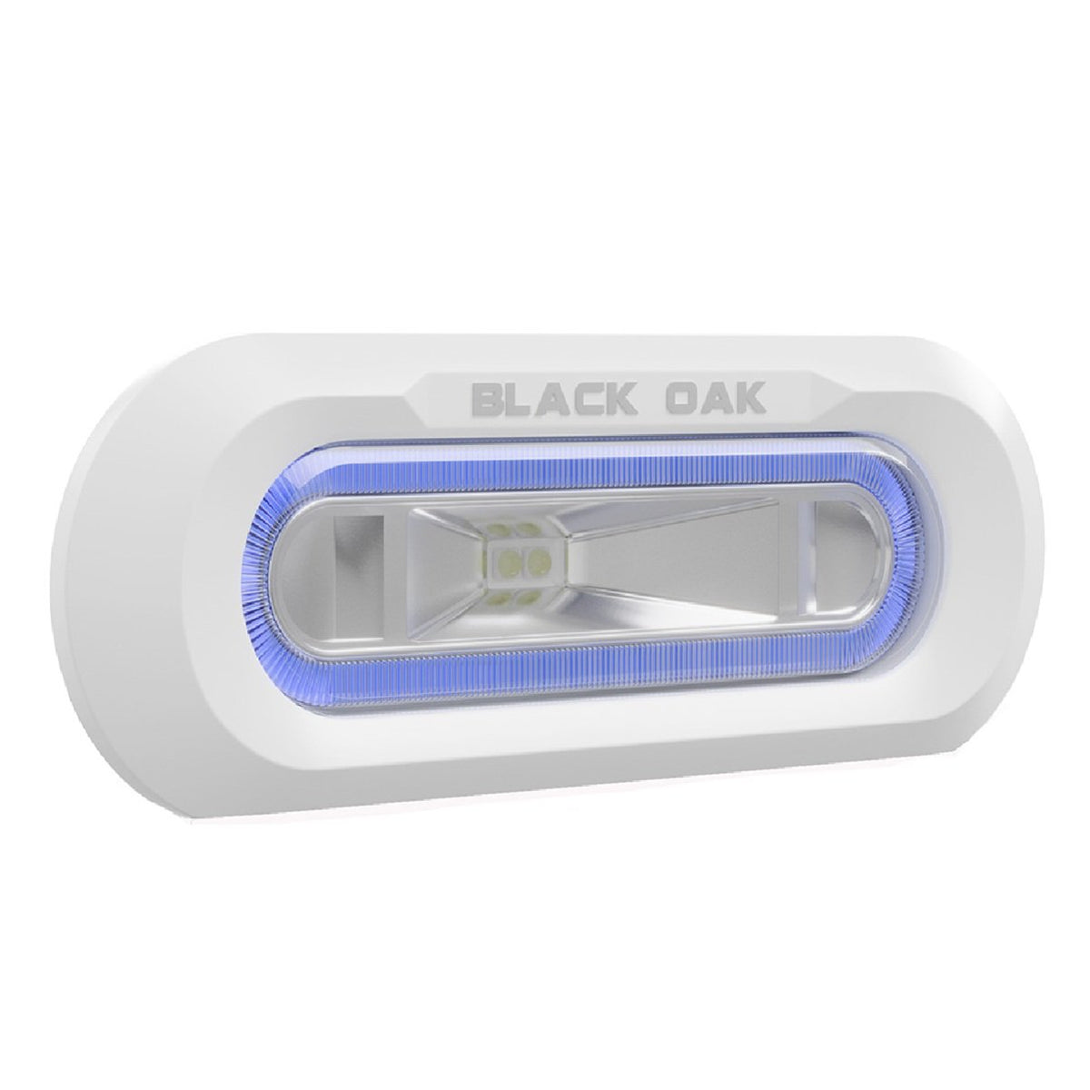 Black Oak Low Pro™ Marine Spreader Light - Flush Mount - White Housing - Blue LED