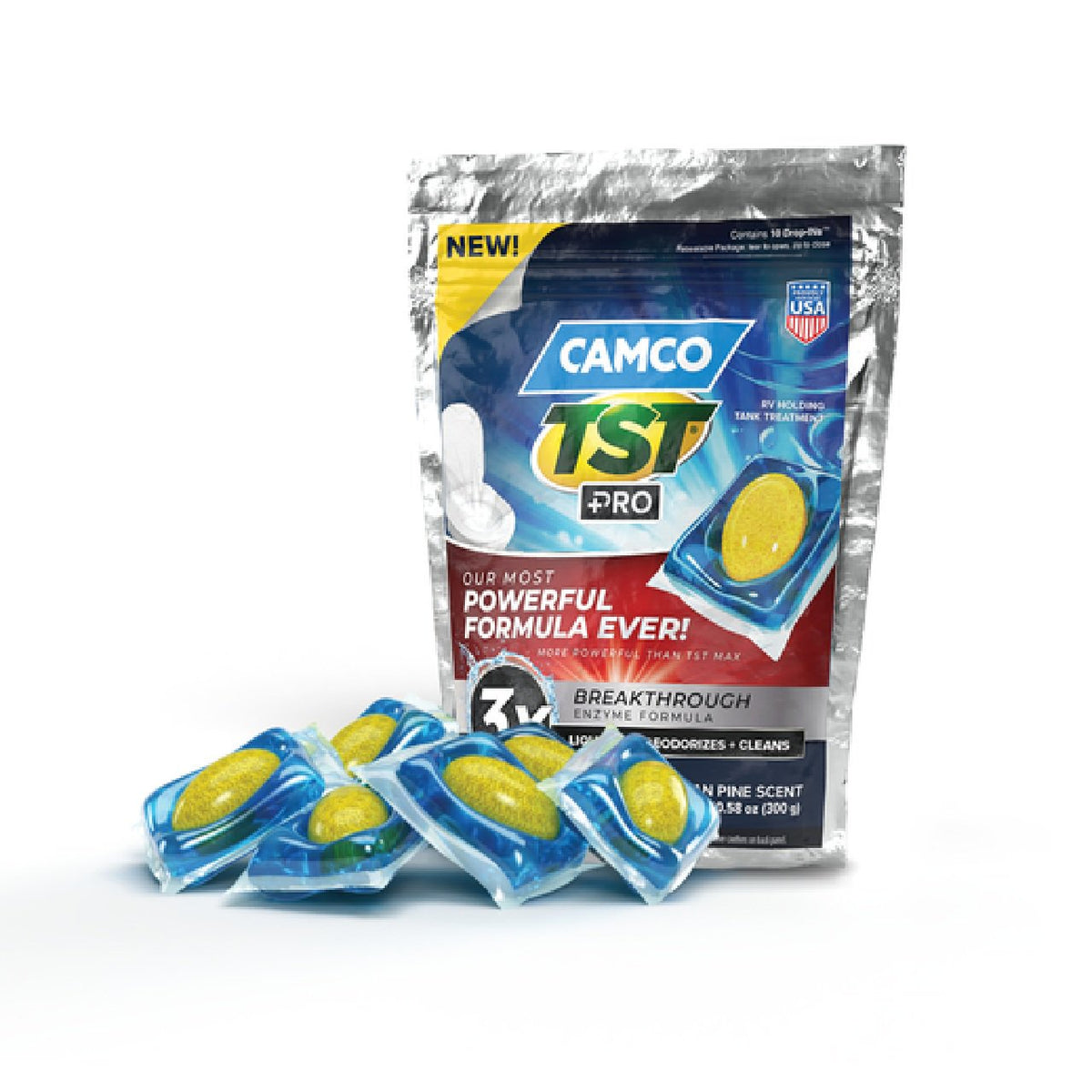 Camco TST Pro RV Holding Tank Treatment Drop-Ins - American Pine *10-Pack