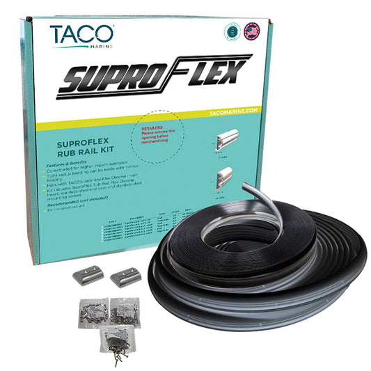 Taco Marine V11-9990BBK60-2 SuproFlex Rub Rail Kit - 60 Ft. x 2 In. x 29/32 In.,