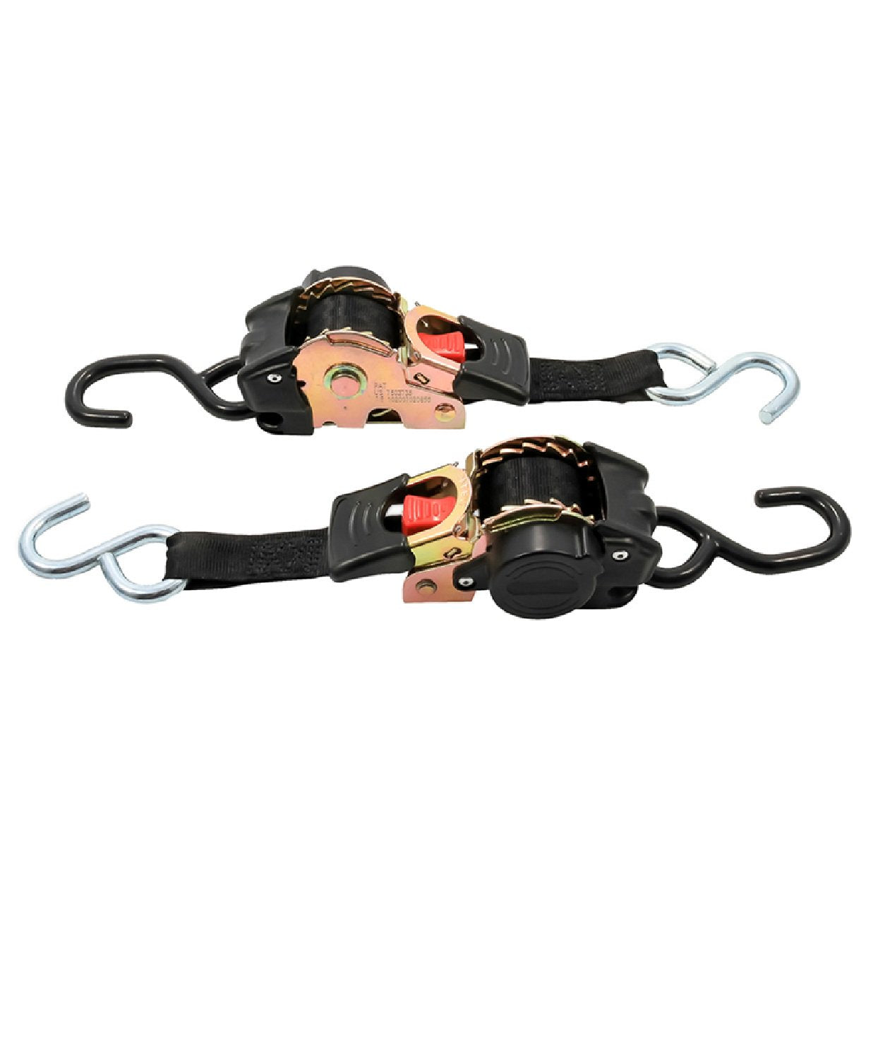 Camco Retractable Boat Trailer Tie Down Straps - 2" Width 6' Dual Hooks