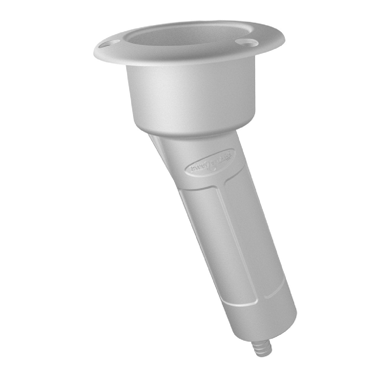 Mate Series Plastic 15° Rod & Cup Holder - Drain - Round Top - White