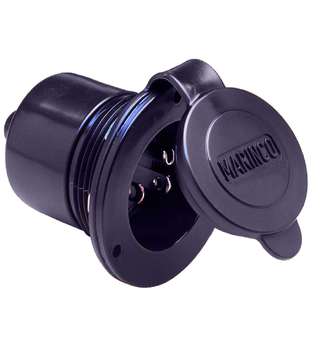 Marinco On-Board Hard Wired Charger Inlet - 15Amp - Black