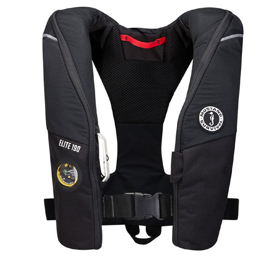 Mustang Elite 190 Offshore Inflatable PFD - Black