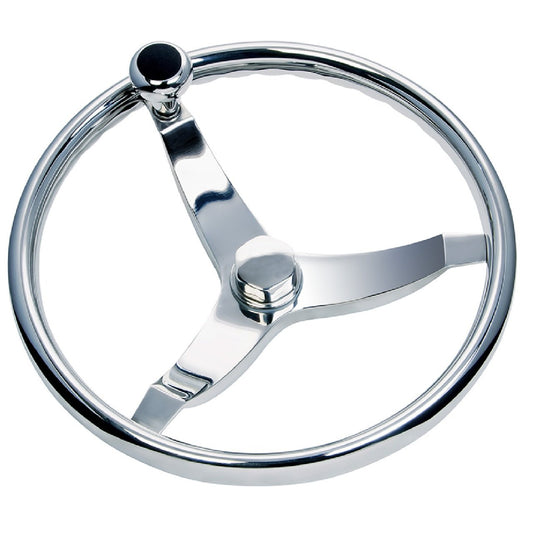 Schmitt Marine Vision FX 714 Stainless Steel Boat Steering Wheel 13.5" w Knob