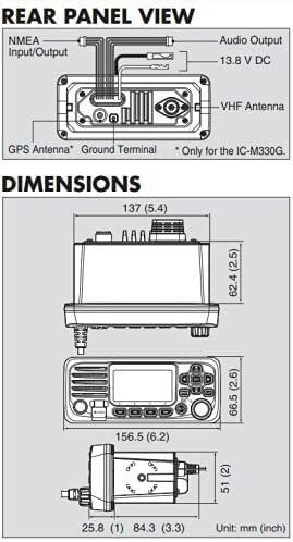 ICOM M330 VHF Radio  VHF, Basic, Compact, White, Standard