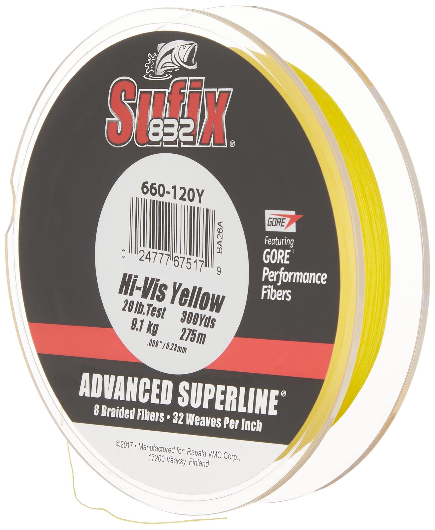 Sufix 832® Advanced Superline® Braid - 20lb - Hi-Vis Yellow - 300 yds