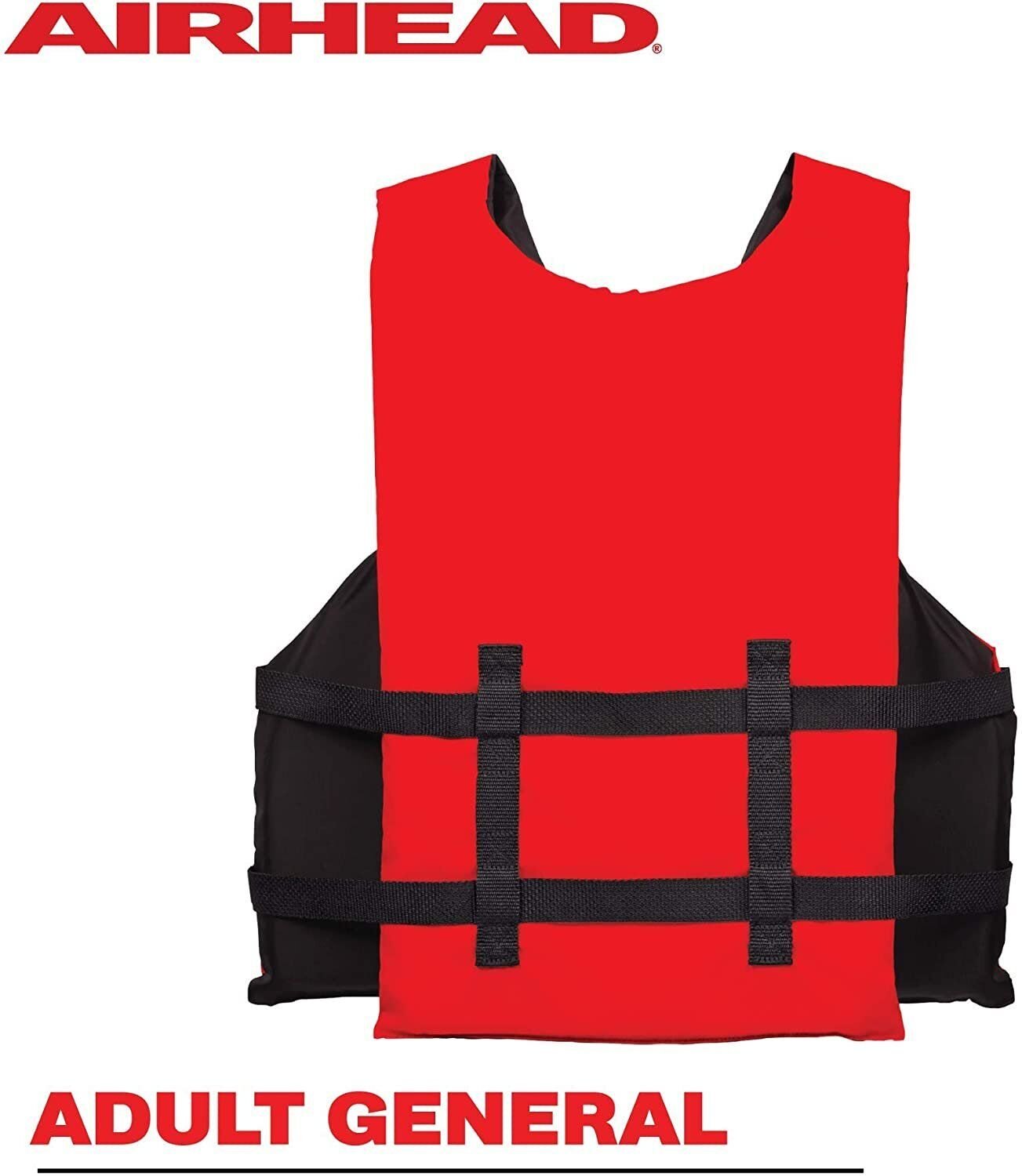 Airhead General Purpose Adult Life Vest, PFD Red, 10002-15-A-RD