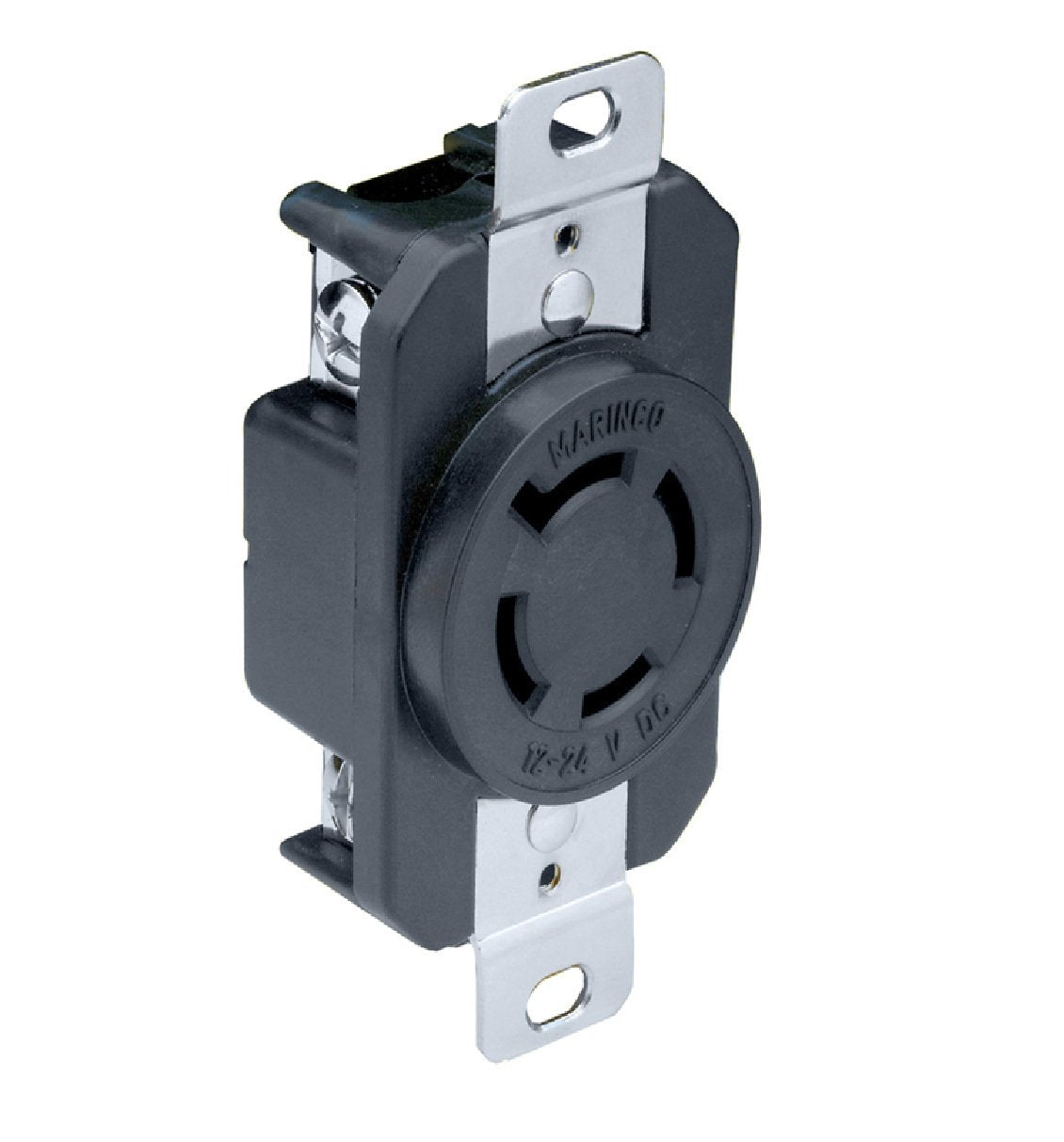 Marinco 12/24V Shore Power Receptable-Black