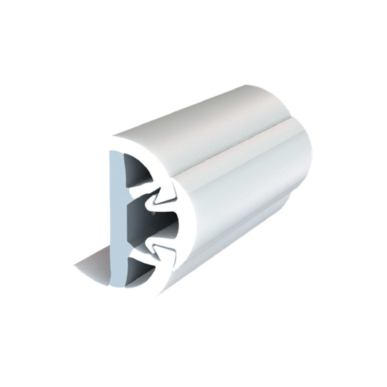 TACO SuproFlex Rub Rail Kit w/Flex  Insert - 2"H x 1-1/4"W x 80'L - White