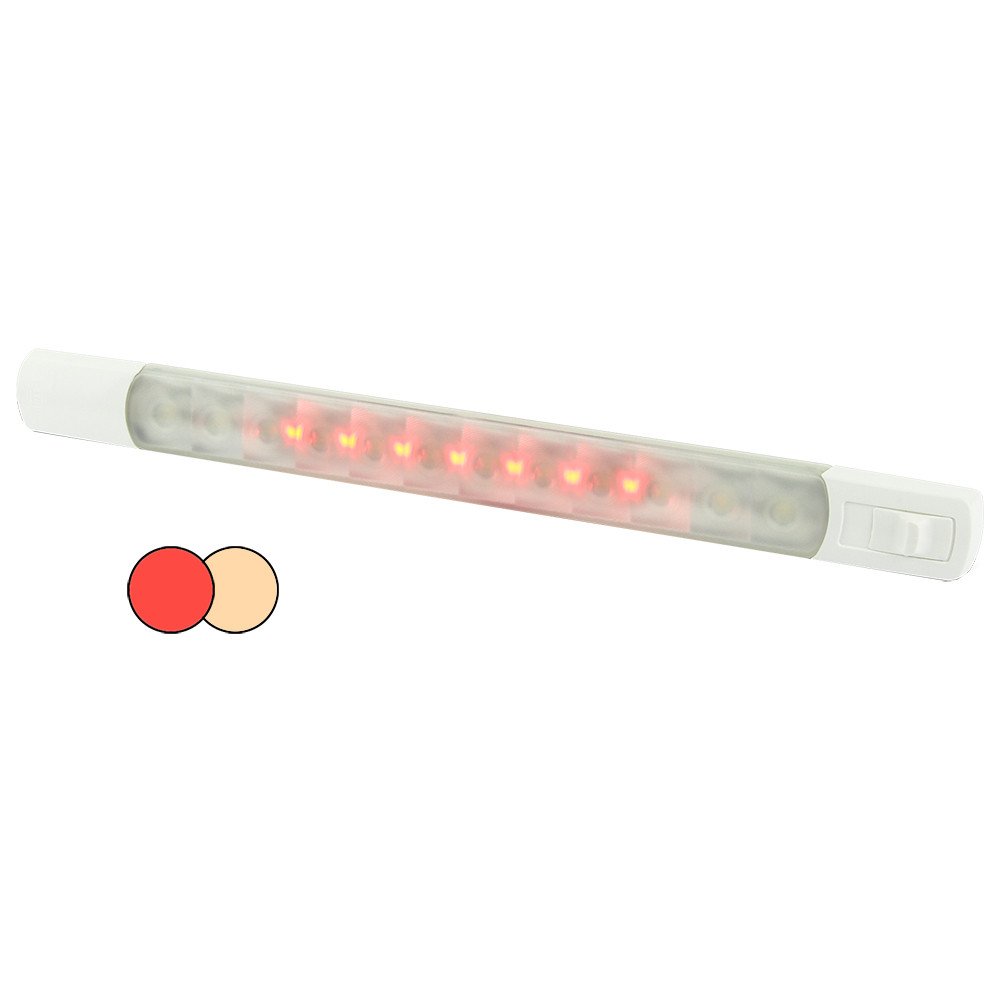 Hella Mar Surface Strip Light w/Switch - Warm White/Red LEDs - 12V