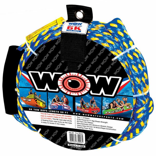 WOW Watersports 6K - 60' Tow Rope, ski rope, towable rope