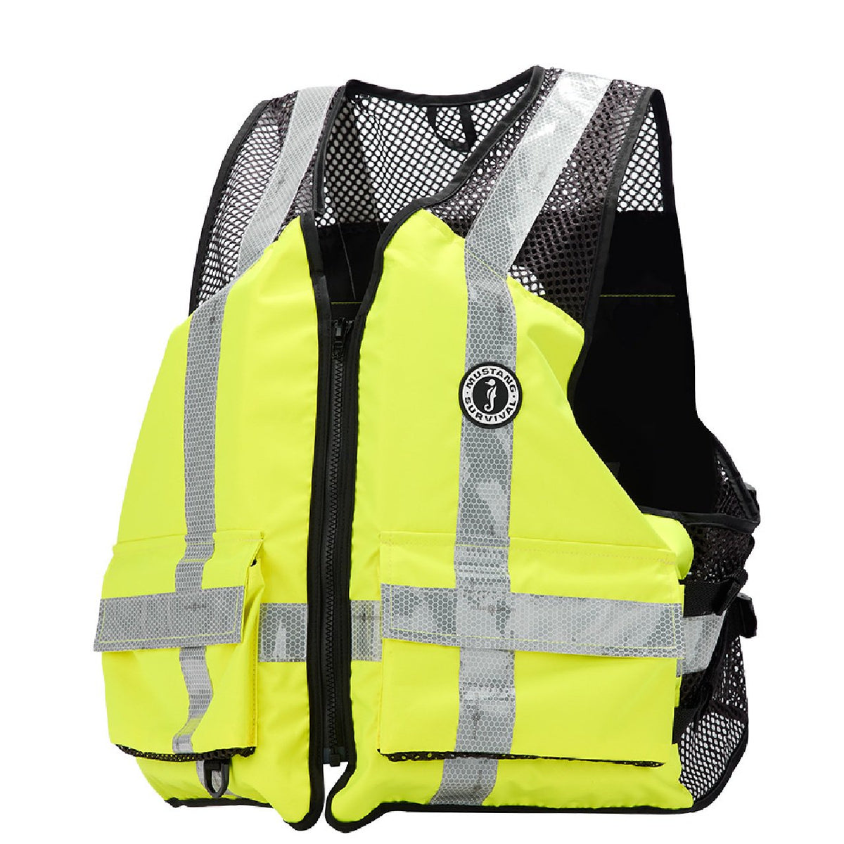 Mustang Industrial Mesh Vest - Hi-Vis Fluorescent Yellow Green -Large/XL