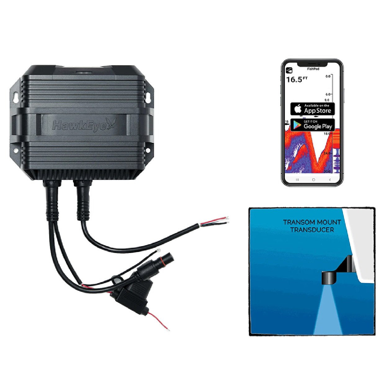 HawkEye FishPod® 10BX Boat Mount Bluetooth Fishfinder