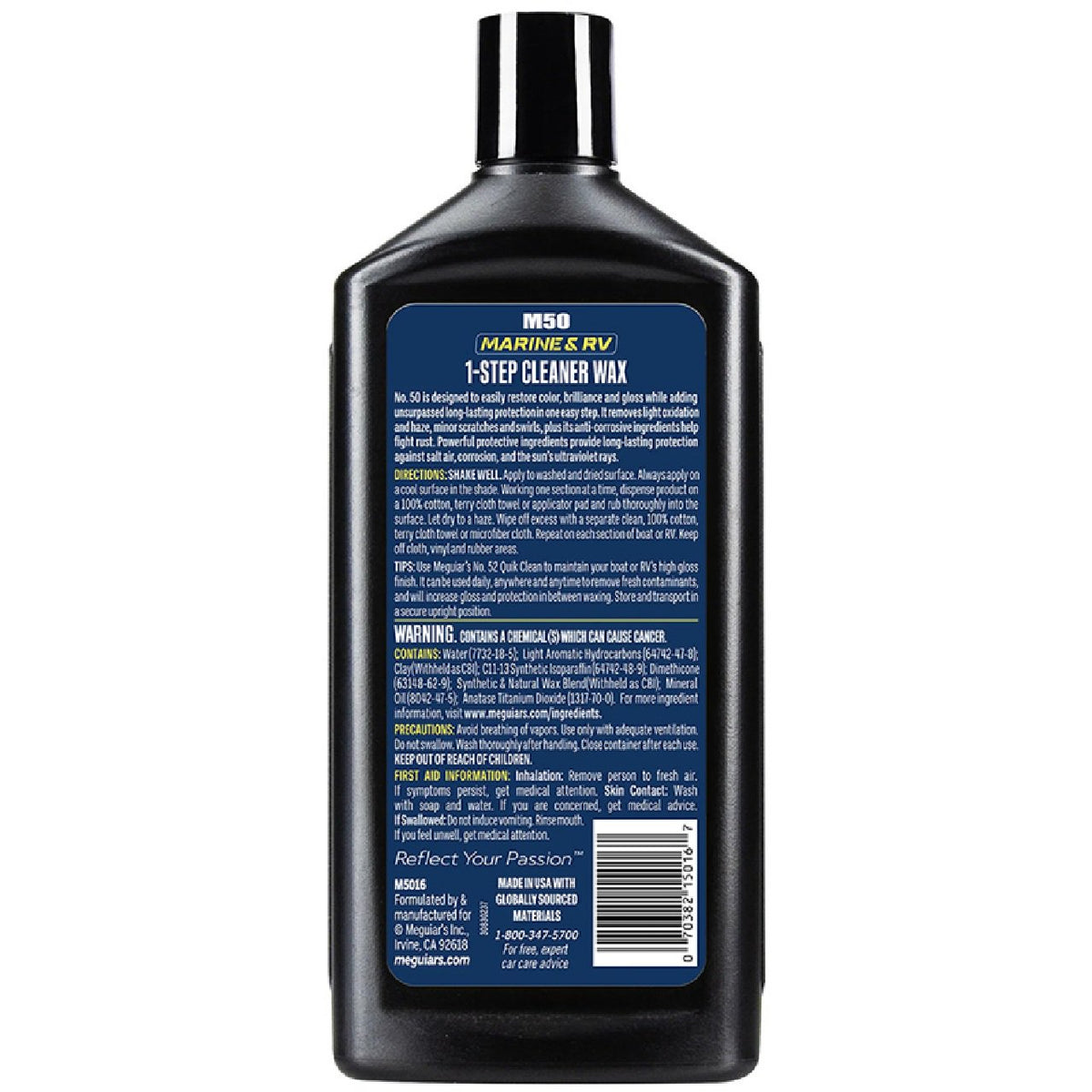 Meguiar's M50 Marine/RV One Step Cleaner Wax, M5016, 16 Oz