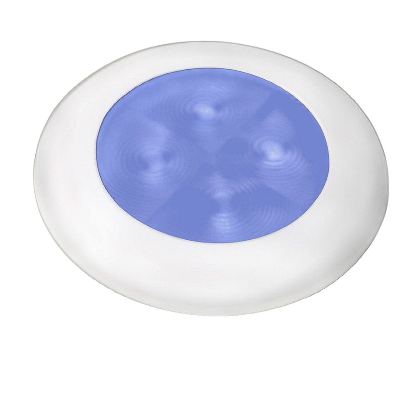 Hella Marine Slim Line LED 'Enhanced Brightness' Round Boat Courtesy Lamp - Blue LED (2 pack)
