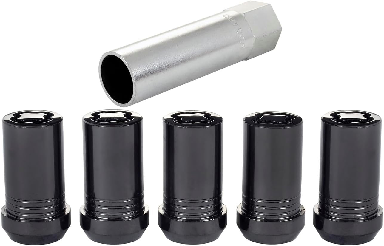 McGard Wheel Lock, Premium, 14 mm x 1.50 Thread, Cone Seat, Black Chrome, Set of 5 (25515BK)