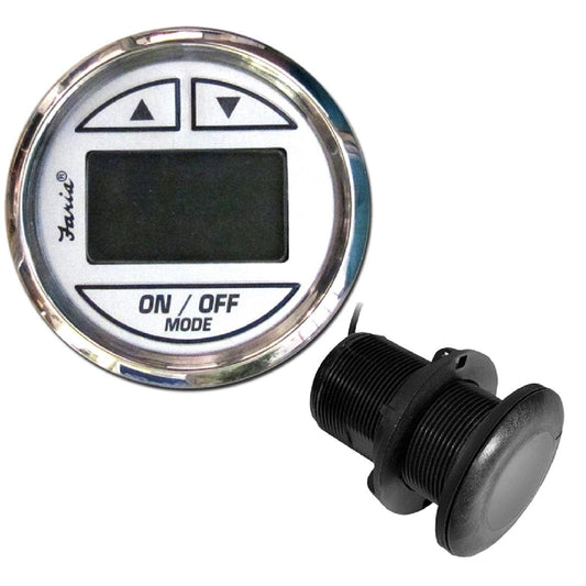 Faria Chesapeake White SS 2" Depth Sounder w/Thru-Hull Transducer