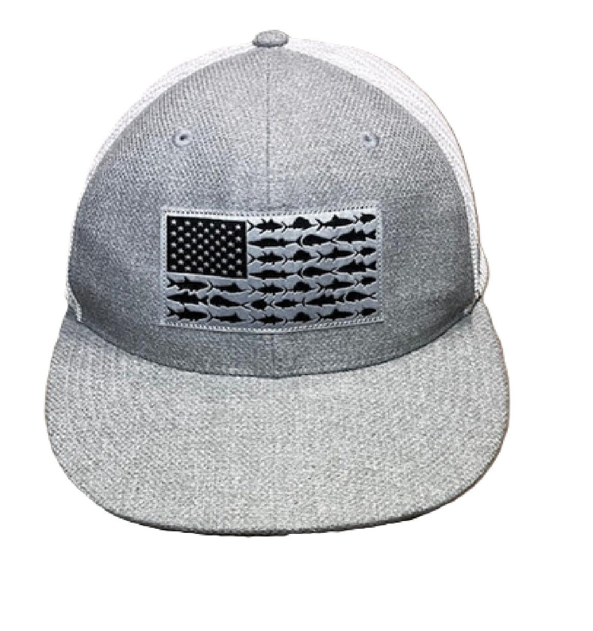 Columbia PFG Fish Flag Mesh Fishing Hat L/XL Gray/White BM1