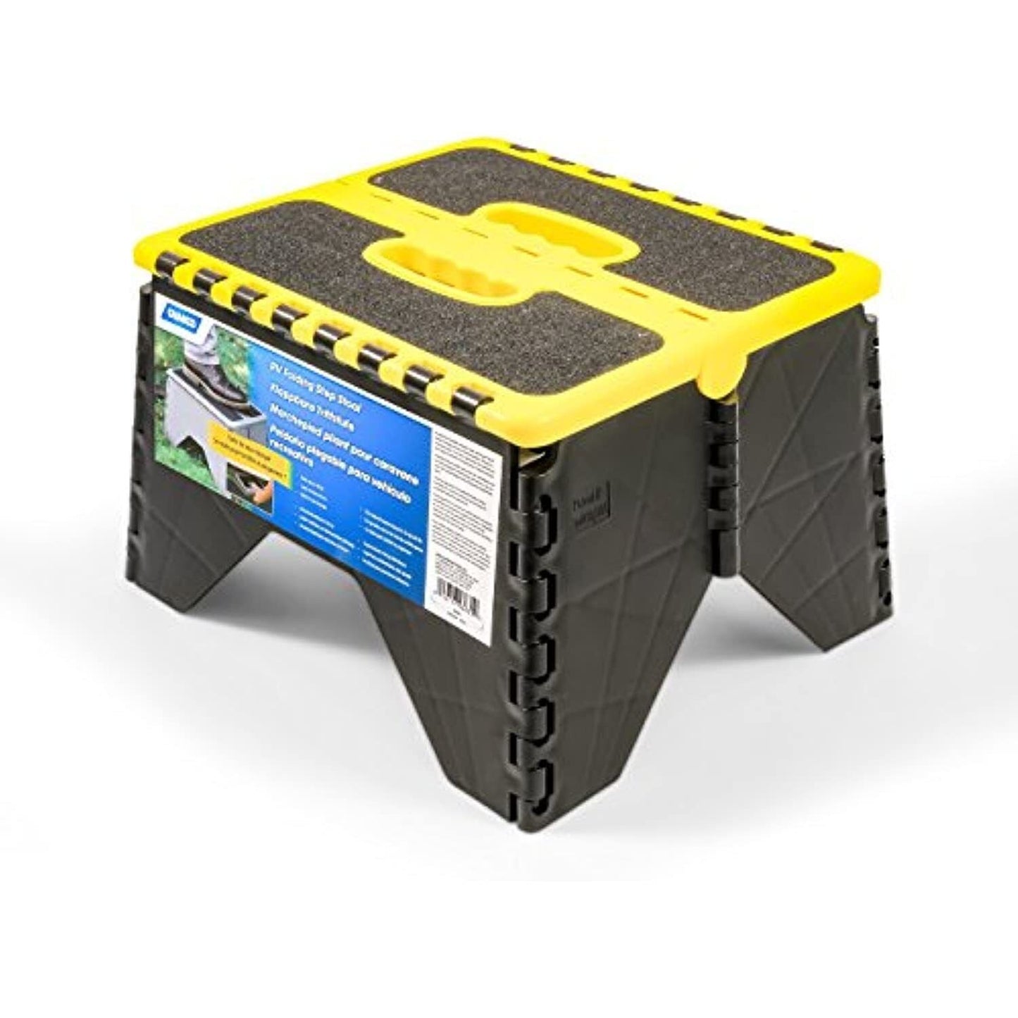 Camco 43637 Non Skid RV Folding Step Stool - Yellow/Black
