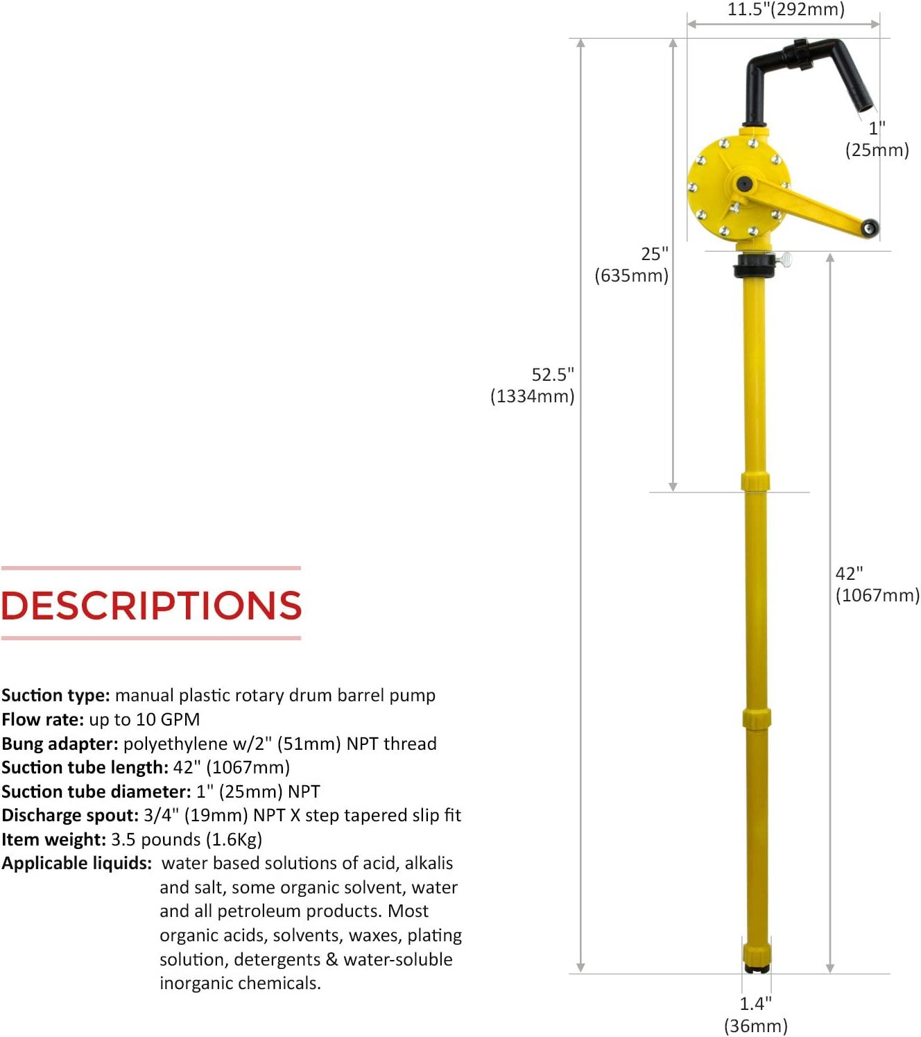 TERA PUMP Rotary Drum Barrel Pump for water and Petroleum solutions
