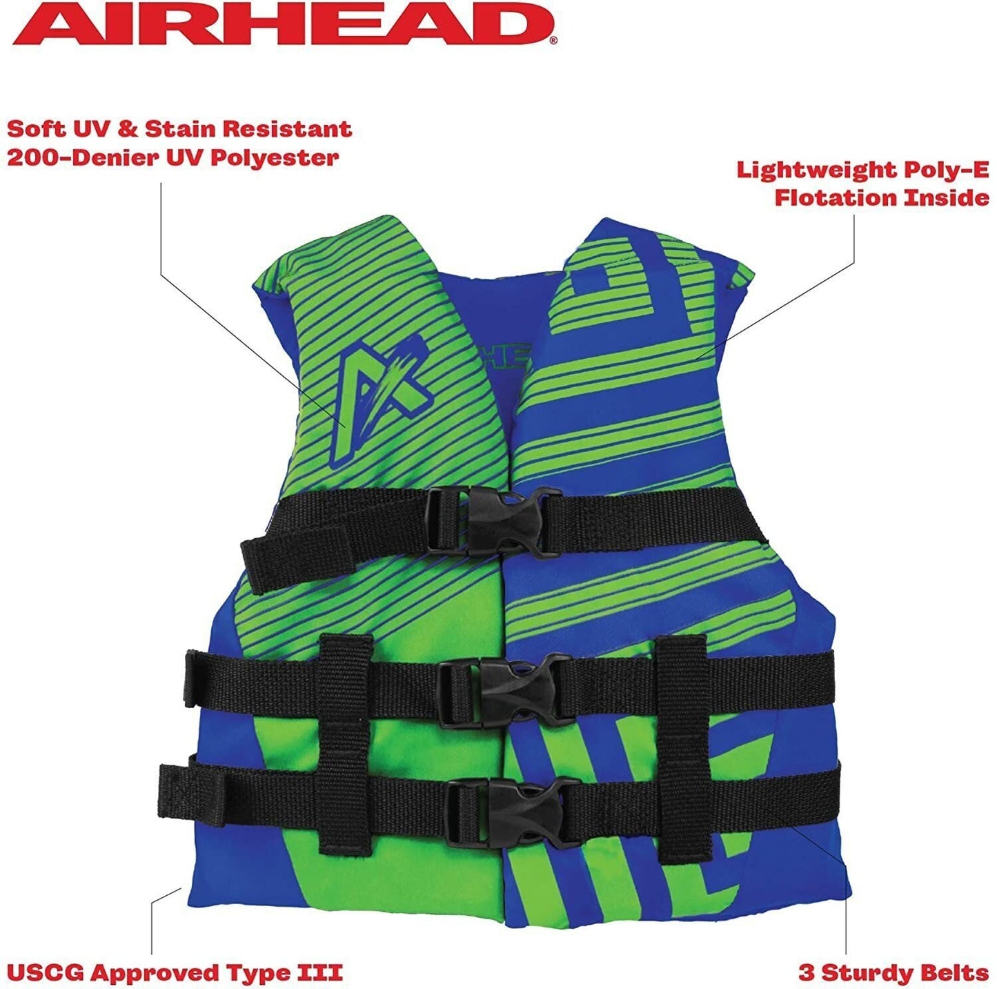 Airhead Trend Life Vest | Youth, 50-90 Pounds in Pink or Blue