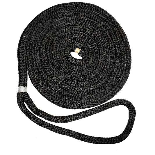 New England Ropes 3/8" Double Braid Dock Line - Black - 15'