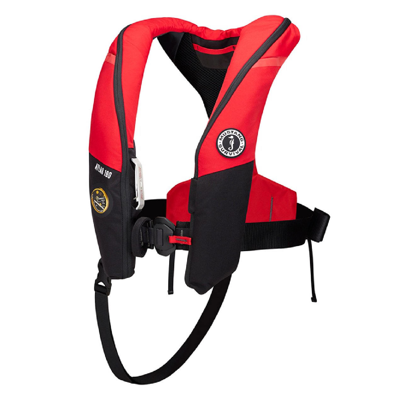 Mustang Atlas 190 DLX Open Ocean Inflatable PFD- Red/Black