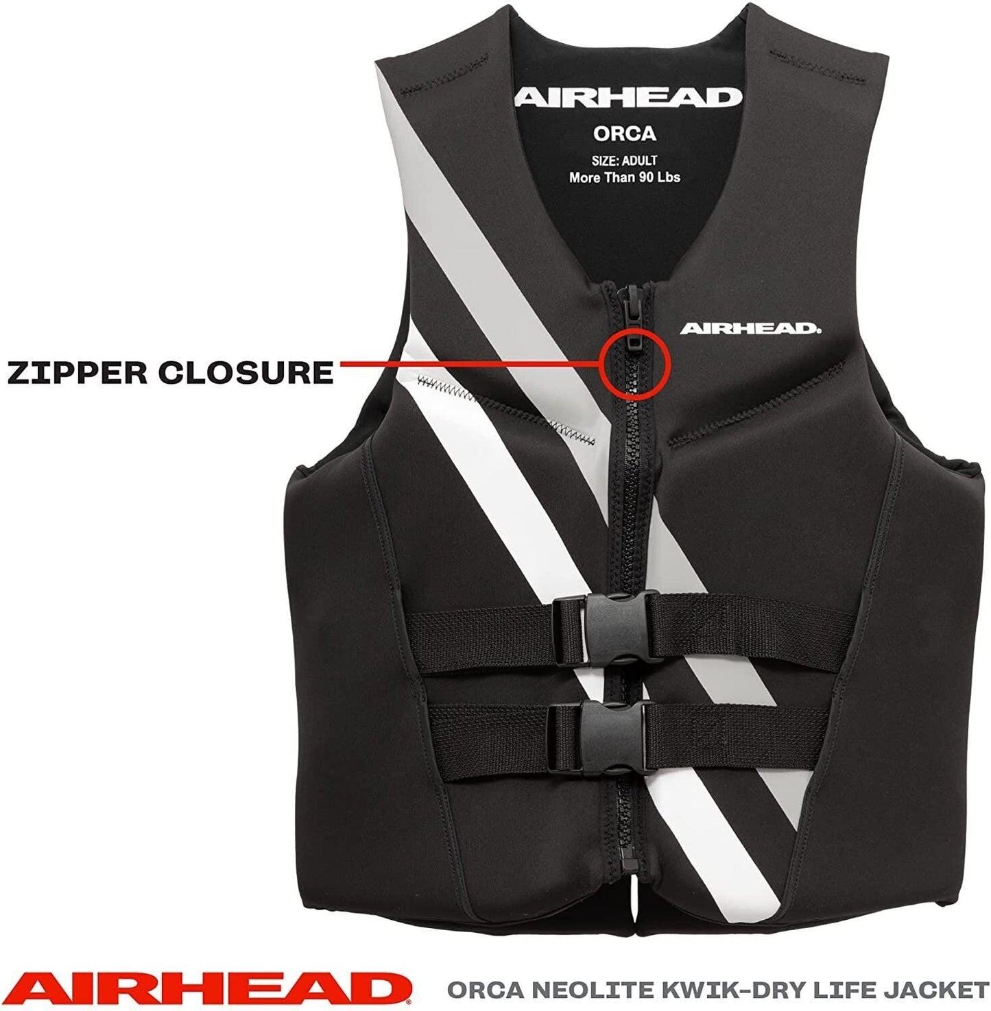 Airhead Orca Life Jacket/ Life Vest Soft Kwik-Dry Neolite Material
