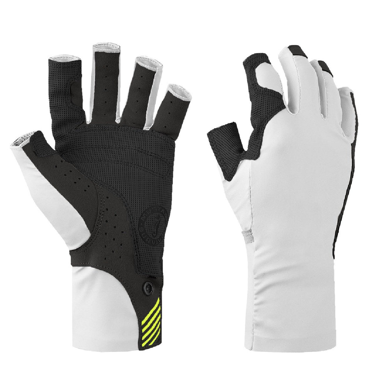 Mustang Traction UV Open Finger Sailing/Fishing Gloves - White & Black - Small