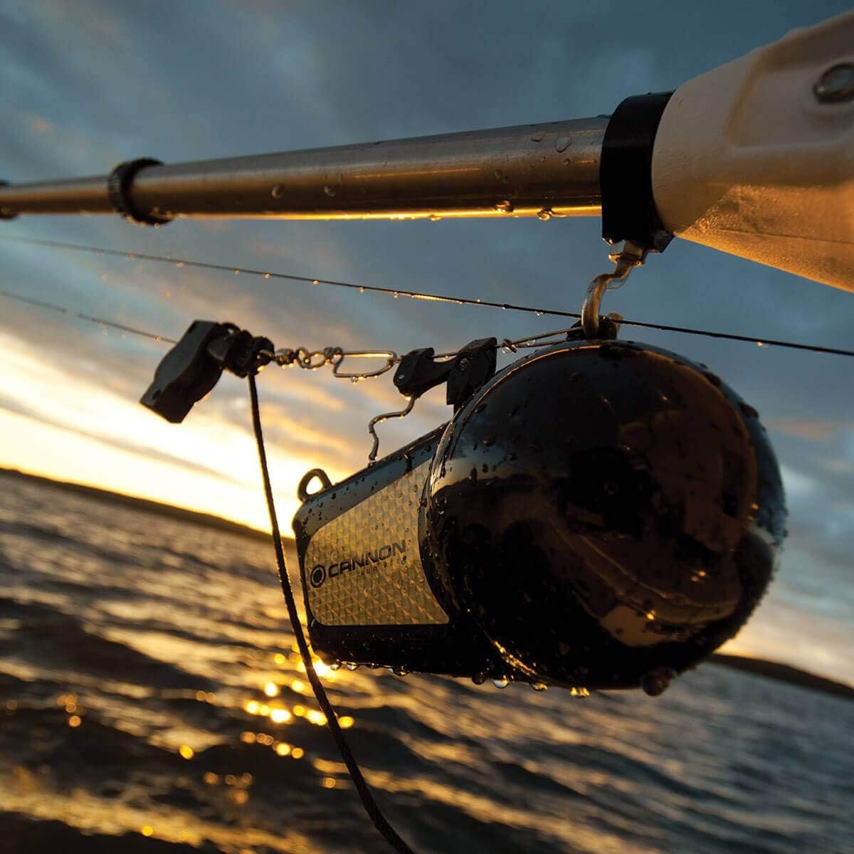 Cannon Downrigger Flash Weight, 16 Pound, Black with Gold Prism