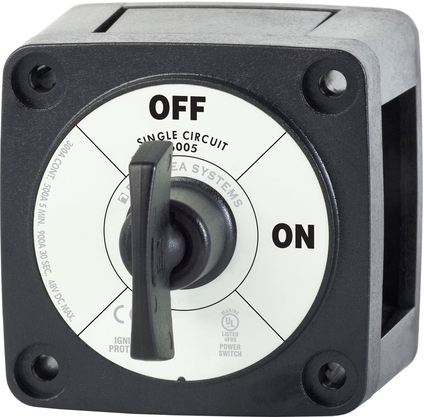 Boat Battery Switch Blue Sea 6005200  Single Circuit ON-OFF - Black