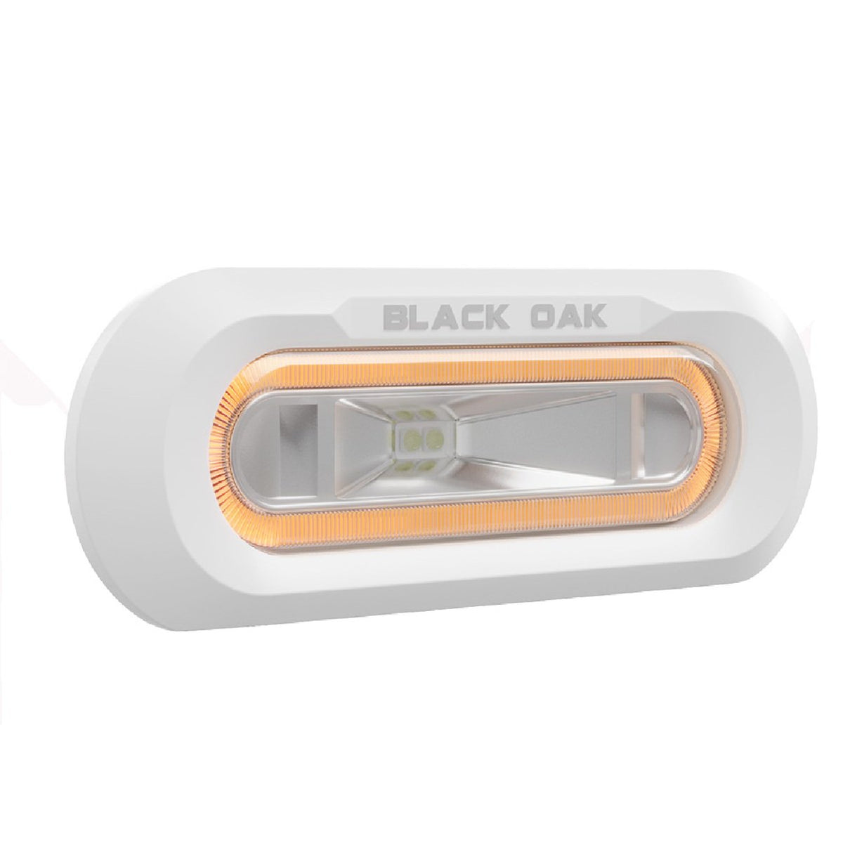 Black Oak Low Pro™ Marine Spreader Light - Flush Mount - White Housing - Amber LED