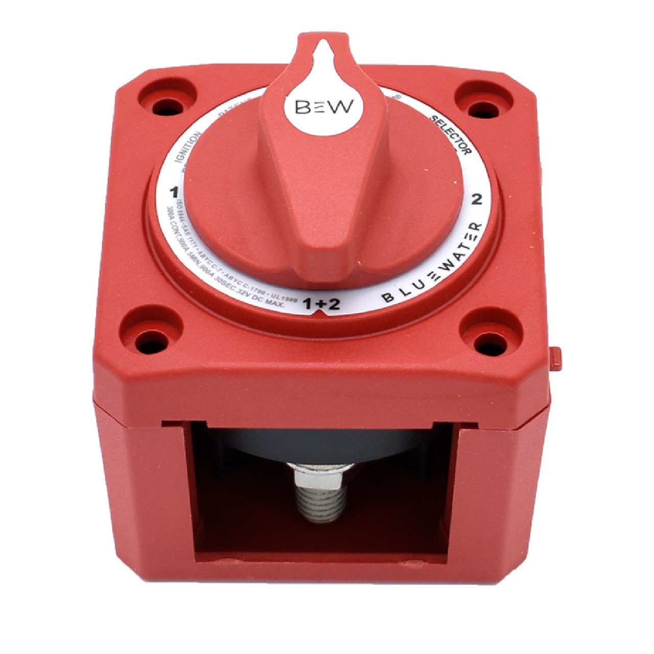 Bluewater Off/1/2/Both Battery Switch - Surface Mount - Red