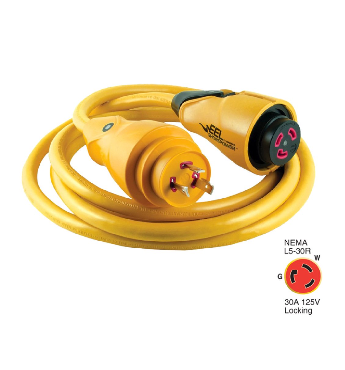 Marinco  30A 125V Shore Power Cordset - 12' - Yellow-CS30-12 EEL