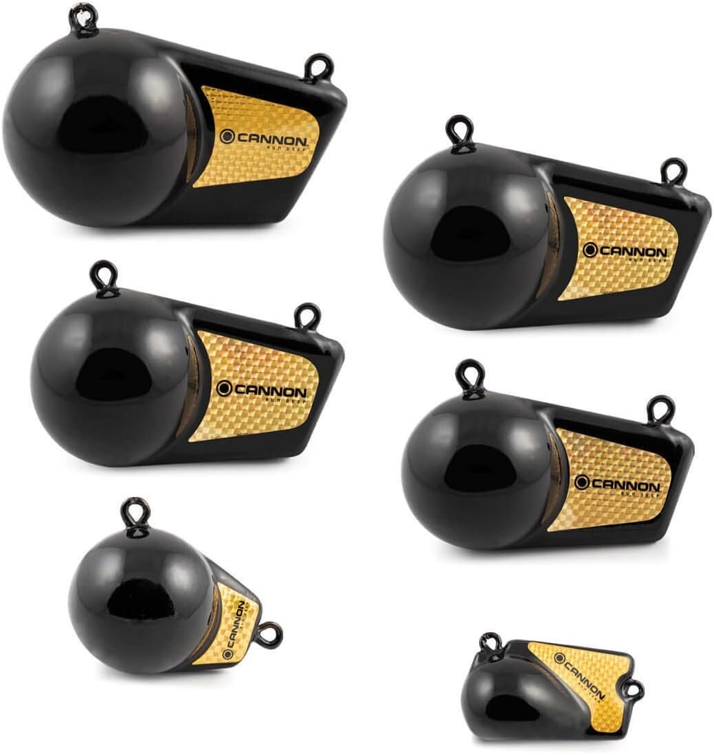 Cannon Downrigger Flash Weight, 16 Pound, Black with Gold Prism
