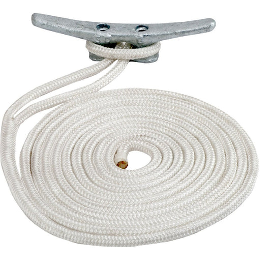 Sea-Dog Double Braided Nylon Dock Line - 1/2" x 15' - White