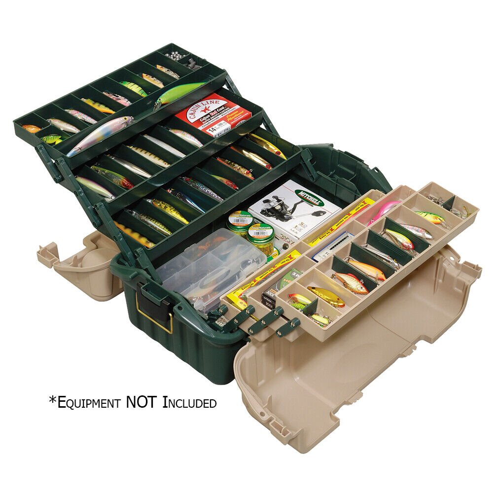 Plano Hip Roof Fishing Tackle Box w/6-Trays - Green/Sandstone (861600)