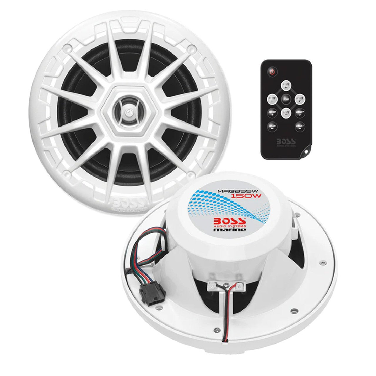 Boss Audio  5.25" Marine Boat Speakers w/RGB Lighting - White
