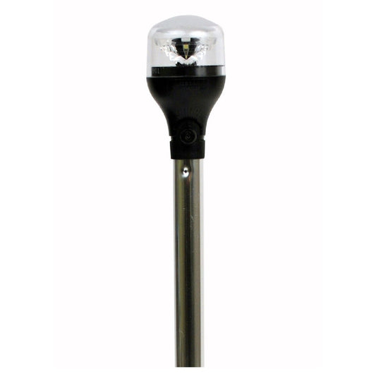 Attwood LightArmor Boat Light - 20" AL Pole - Black Vertical Composite Base w/Adapter