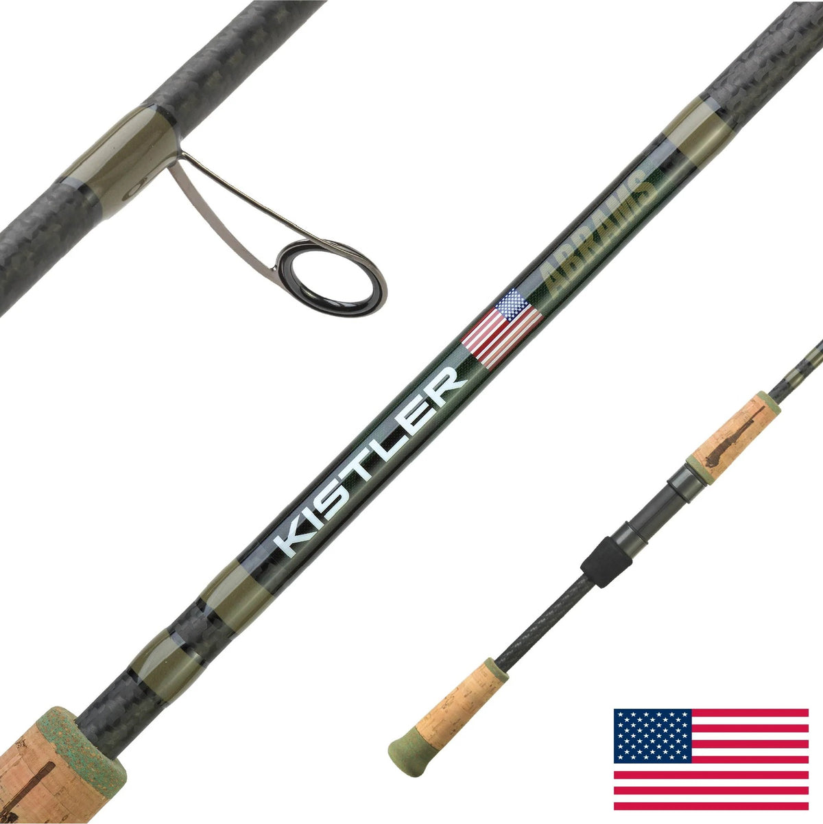 Kistler 2027 Abrams M1A2 Spinning Fishing Rod 7'3" Coax -Light-Med-Heavy Power