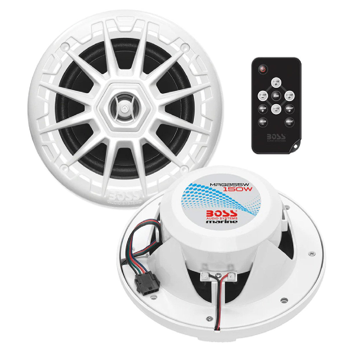 Boss Audio  5.25" Marine Boat Speakers w/RGB Lighting - White