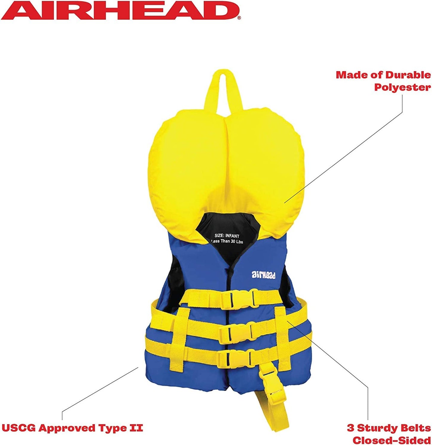 Life Vest Airhead Infant's General Purpose Life Vest , Red