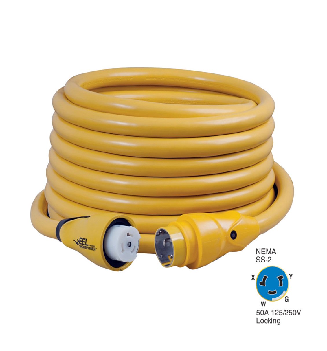 Marinco 50A 125V/250V Shore Power Cordset - 50' - Yellow