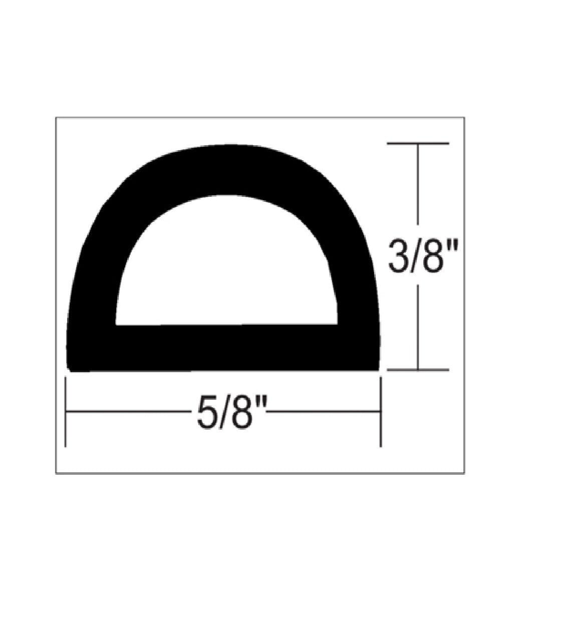 TACO Boat Weather Seal - 10'L x ⅜"H x ⅝"W - Black