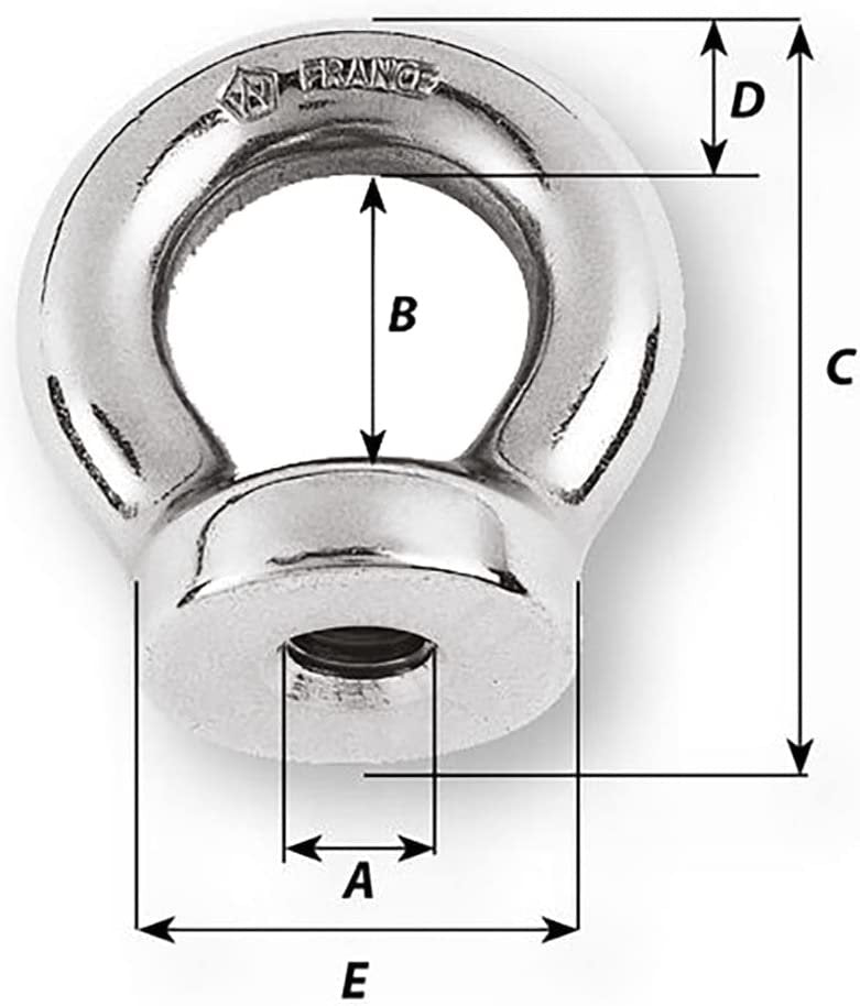 Wichard 1/2" Eye Nut w/ 1 1/16" Diameter