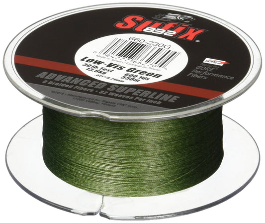 Sufix 832 Braid Fishing Line-600 Yards (Low-Vis Green, 50-Pound)
