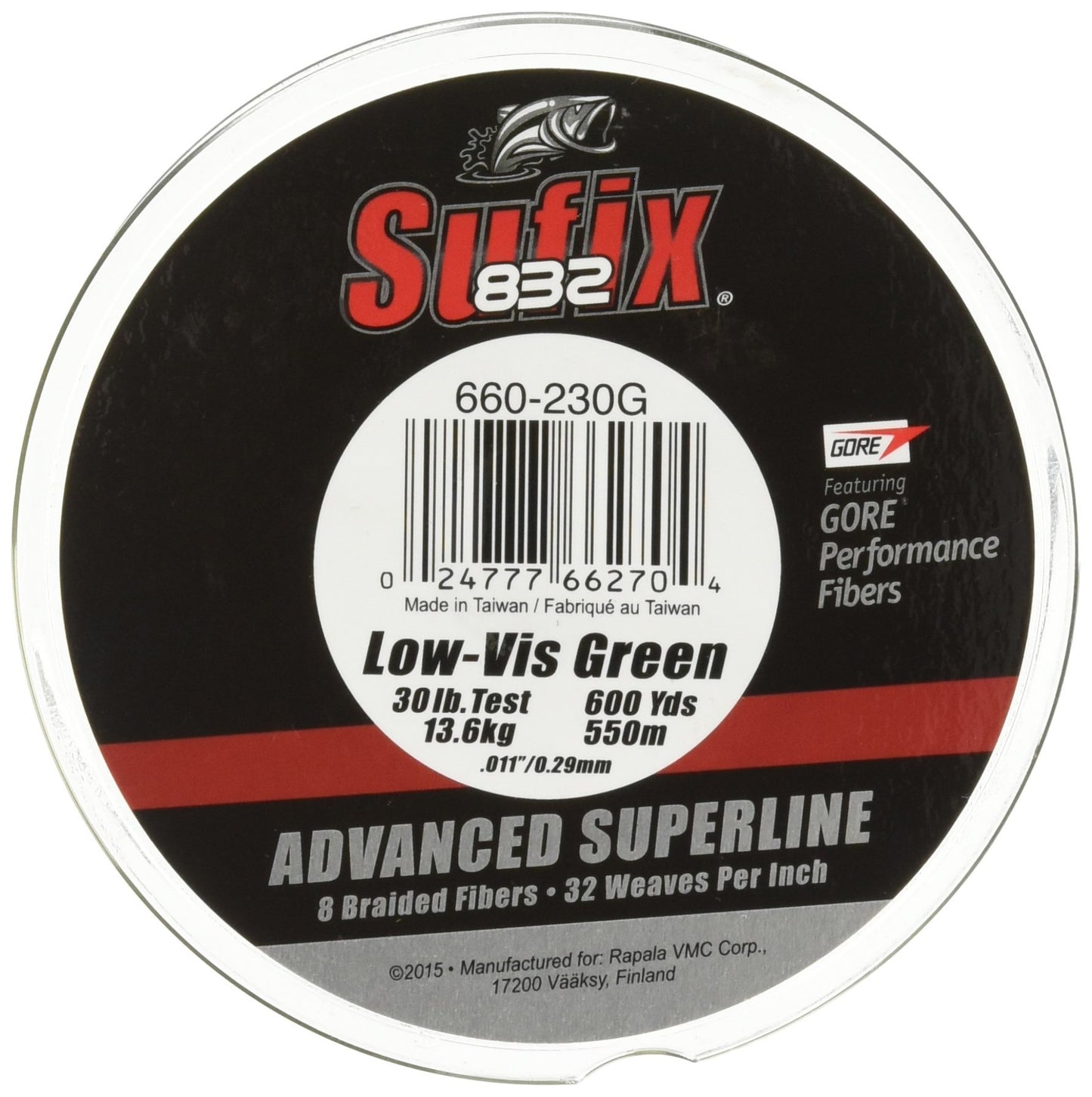 Sufix 832® Advanced Superline® Braid - 10lb - Low-Vis Green - 600 yds